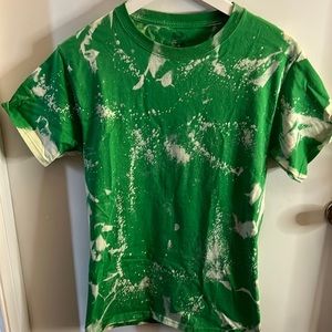 Green bleach tie dye shirt